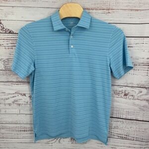 Southern Tide Mens Polo Shirt Size Large Blue Striped Short Sleeve Golf Athletic